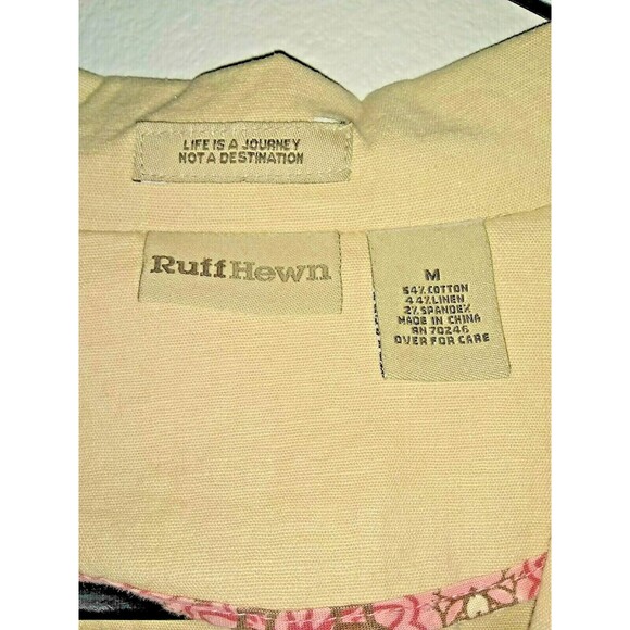 Ruff Hewn Blazer Button Front Linen Blend Tan Women's Size Medium - Picture 3 of 4